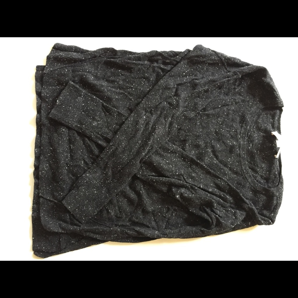 Black sweater with white flecked pattern